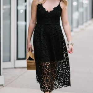 Black Lace Midi Dress